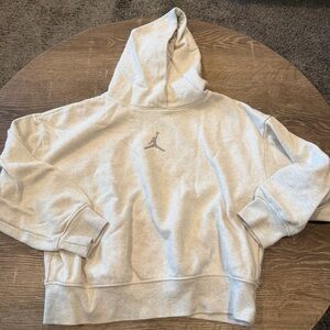 Girl’s Nike Jordan Light Biege Cropped Jumpman Hoodie